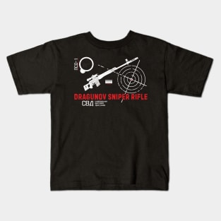 Dragunov sniper rifle on dark Kids T-Shirt